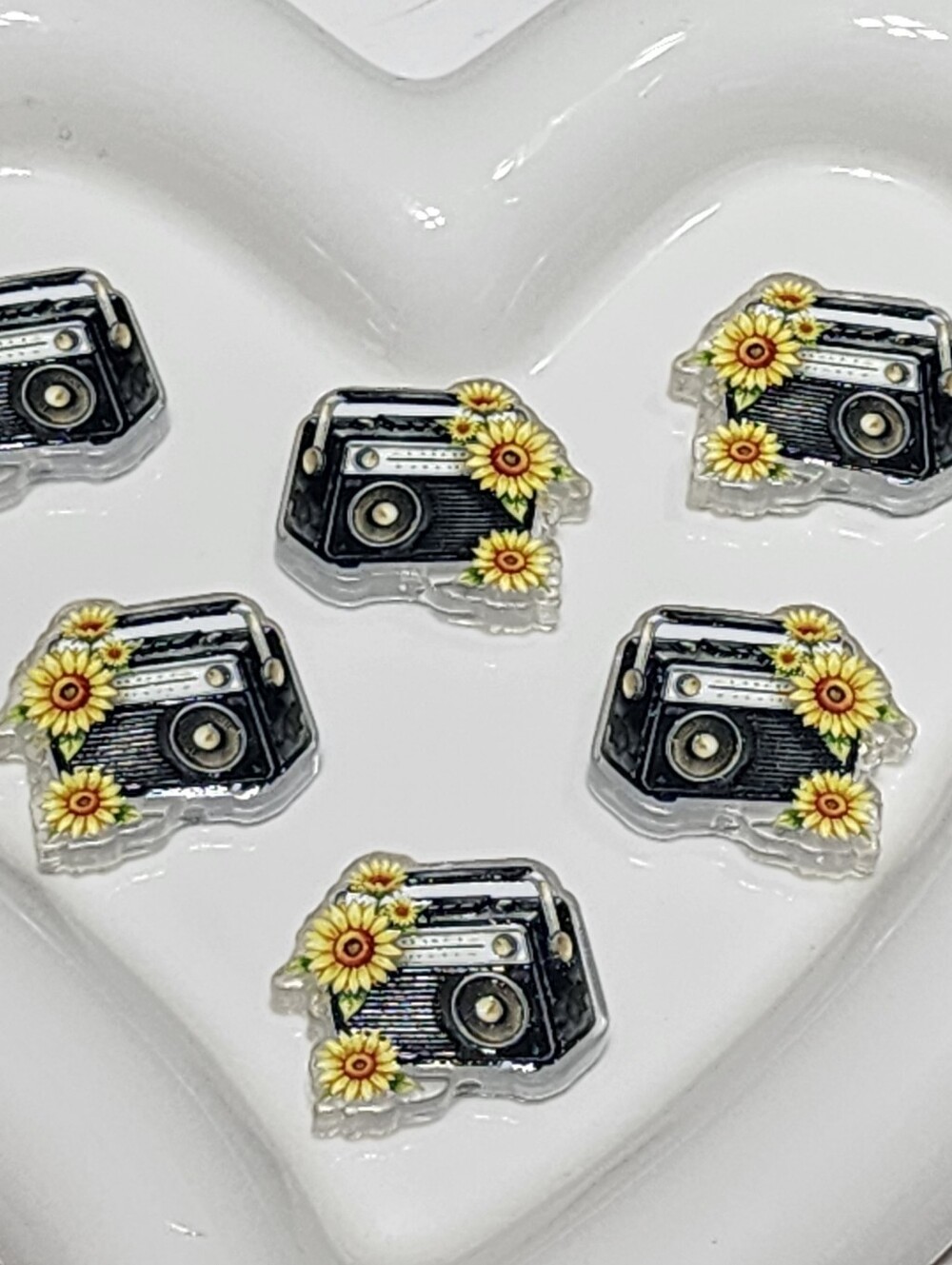 Radio Vintage Beads 2 Pcs Focal Beads Beaded Pen Jewelry Making Sunflower Charms